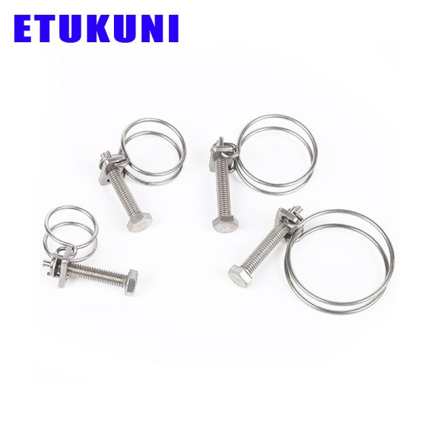Hose Clamp wire hose clamps wire hose clips stainless steel saddle clamp double wire hose clamp adjustable metal worm duct clamps